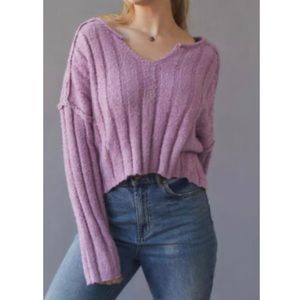 Urban Outfitters BDG Pink Cropped Hunter Slouchy Sweater